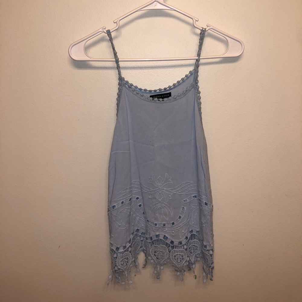 Pacsun Kylie & Kendall light blue crochet